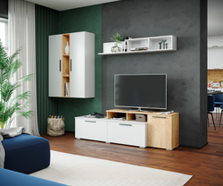 Альберо Тумба ТВ малая белый/дуб крафт золотой