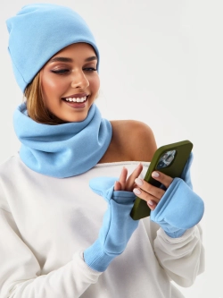 Шапка бини с начесом для хвоста, дред и кос