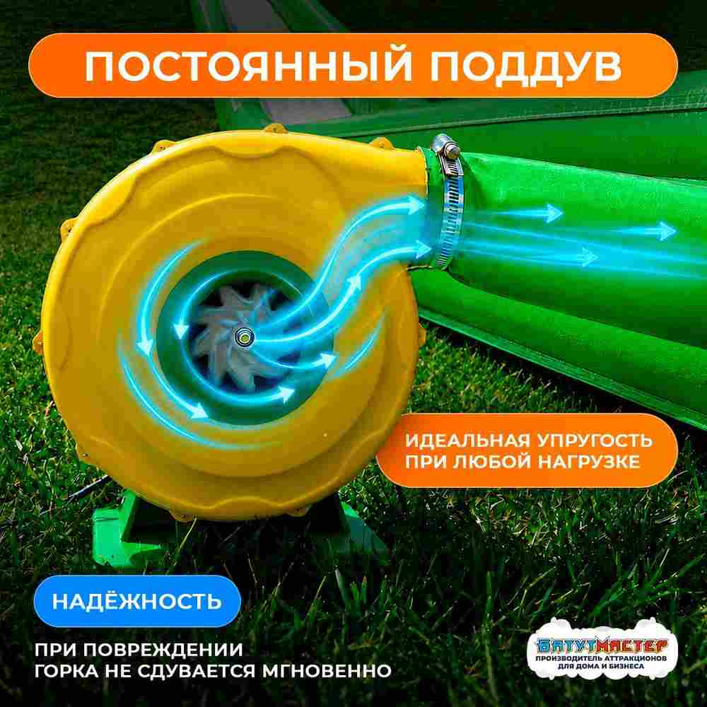 Водная горка без надувного дна, на подкачке ТУРБО "Хит", тройная, 120*6*2 м