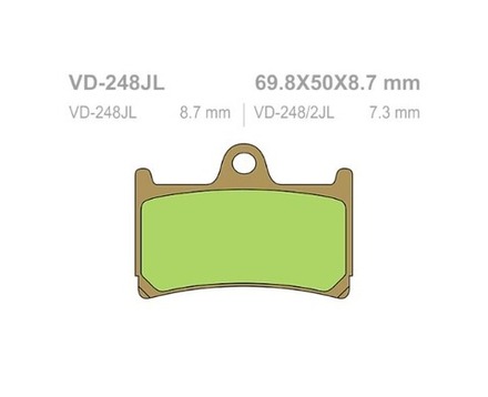 Колодки тормозные Vesrah VD-248JL (FDB605)
