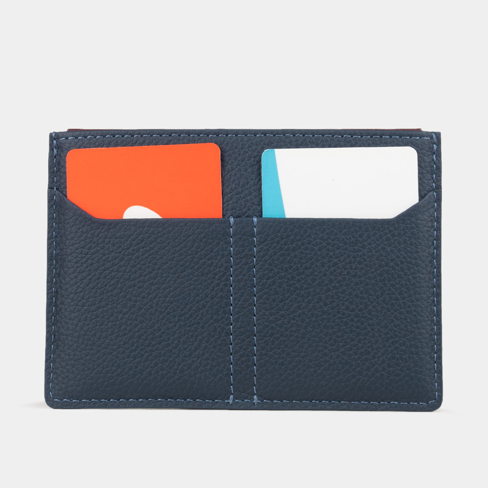 Обложка для автодокументов и паспорта Berlin из кожи теленка, синего цвета