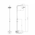 Душевая система 35к MIXLINE MLSS32-06 "Stainless" излив лейка 3 поз.+лейка"Тропический душ" НЕРЖ