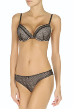 Бюстгальтер на косточках Erin (Размер: 36D) (Цвет: черный с бежевым)