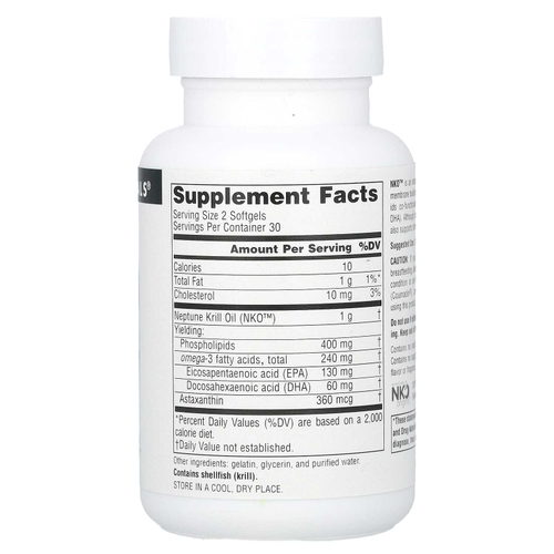 Source Naturals, NKO™, Neptune, масло криля, 500 мг, 60 капсул