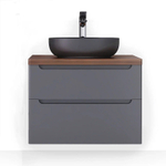 Тумба с раковиной Jorno Wood 80 см wood.01.80/P/GR серая