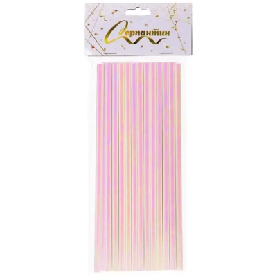 Трубочка для коктейля «Волшебство» 19,5 см d-6 мм (набор 25 шт), Перламутр