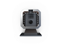 Банная печь Душа- 15 Сетка Леопард Закрытая Каменка панорама 8мм