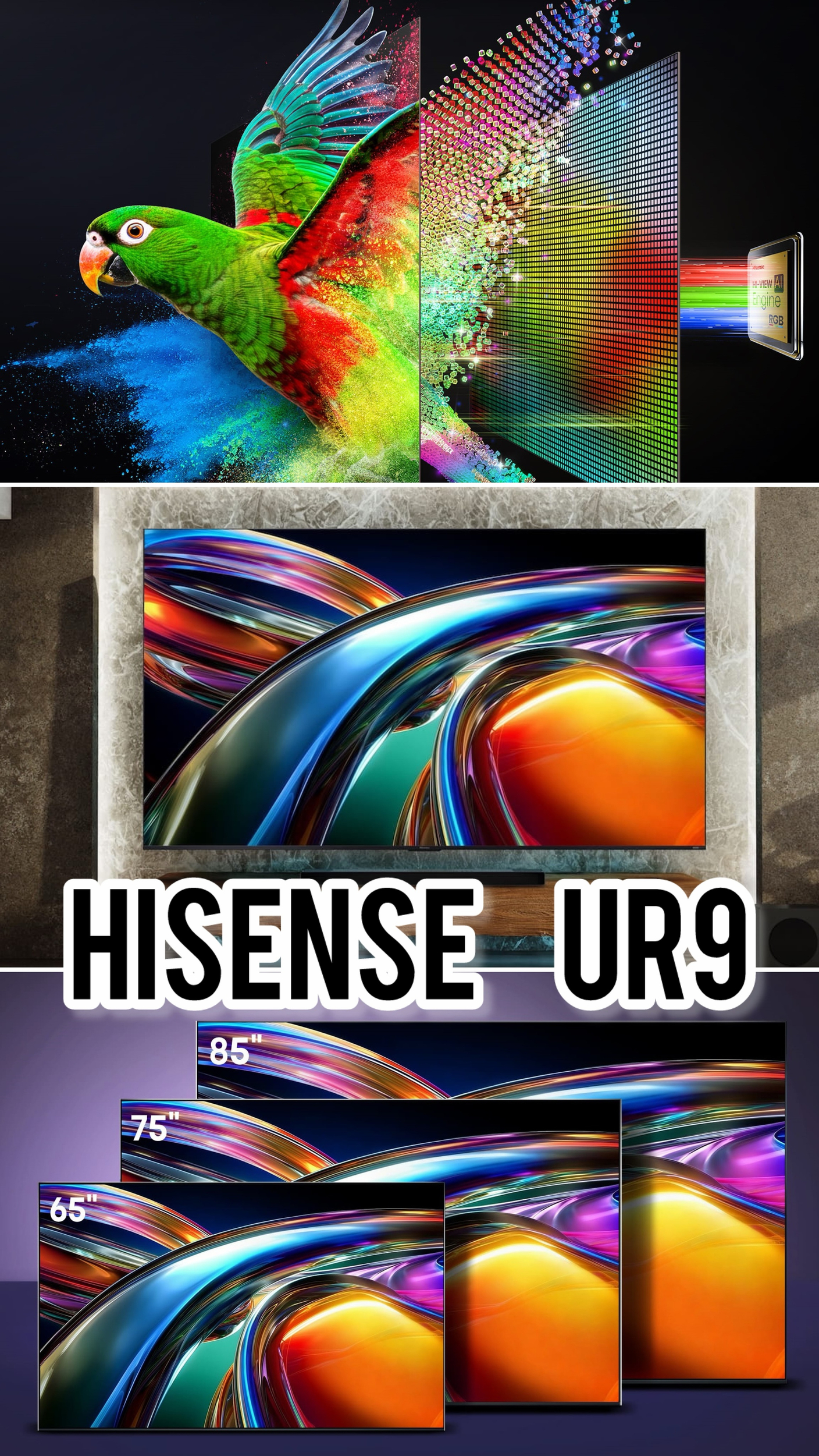 Hisense выпустила телевизоры UR9 с RGB MiniLED