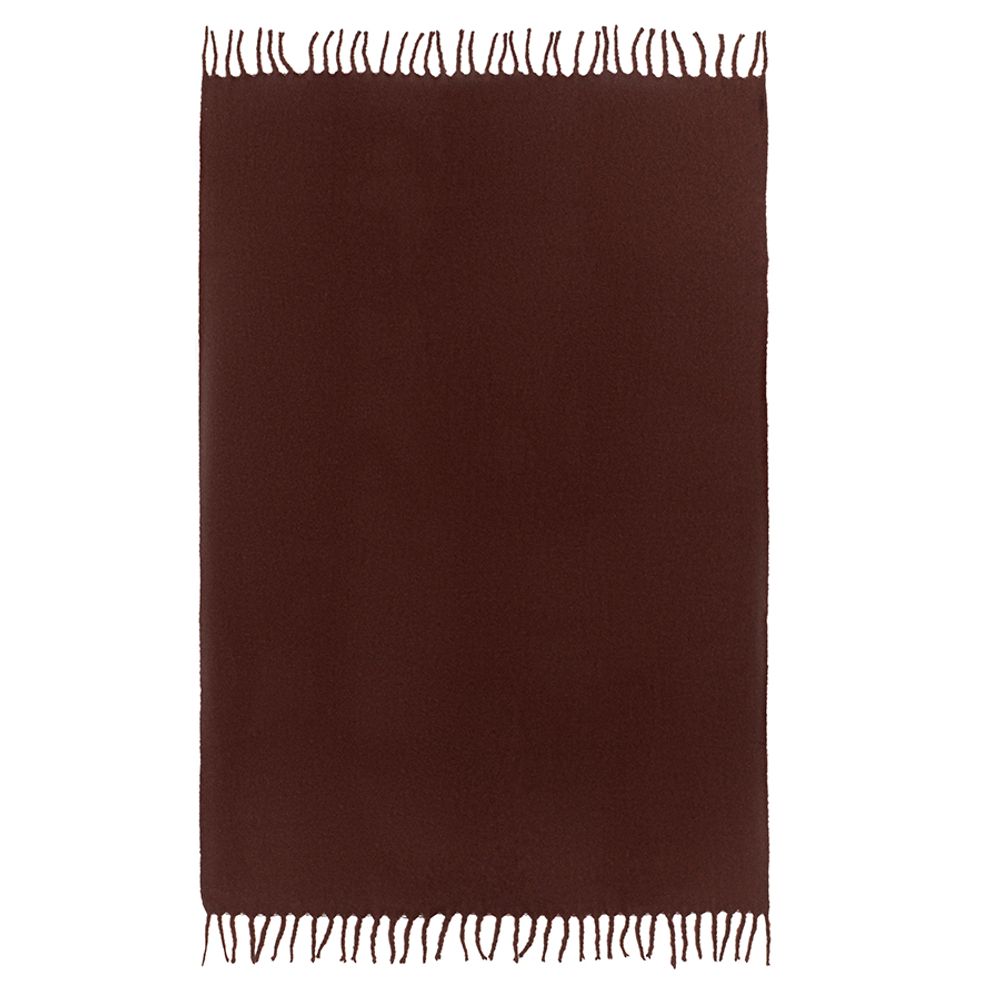 Плед мохеровый шоколадного цвета из коллекции Essential, 130х180 см