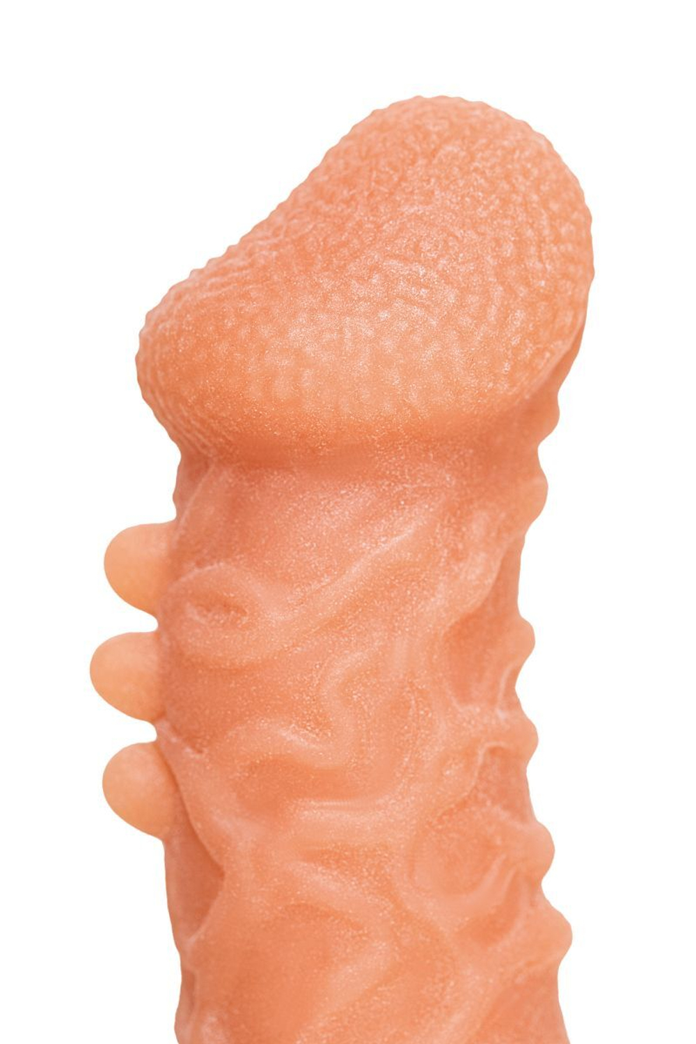 Телесная закрытая насадка с шершавой головкой Cock Sleeve 007 Size M - 15,6 см. (Цвет: телесный)