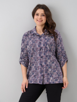 Рубашка Р-001/пьедепуль-синерозовый