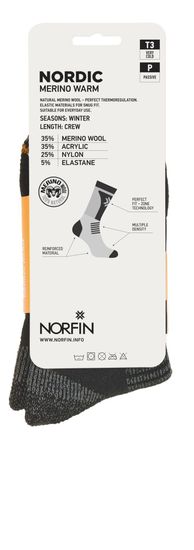 Носки Norfin T3P NORDIC MERINO WARM CREW р.(45-47) XL