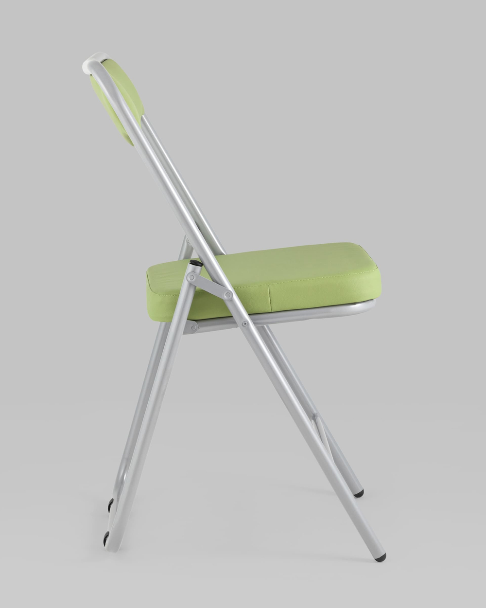 Складной стул Джонни экокожа салатовый каркас металлик