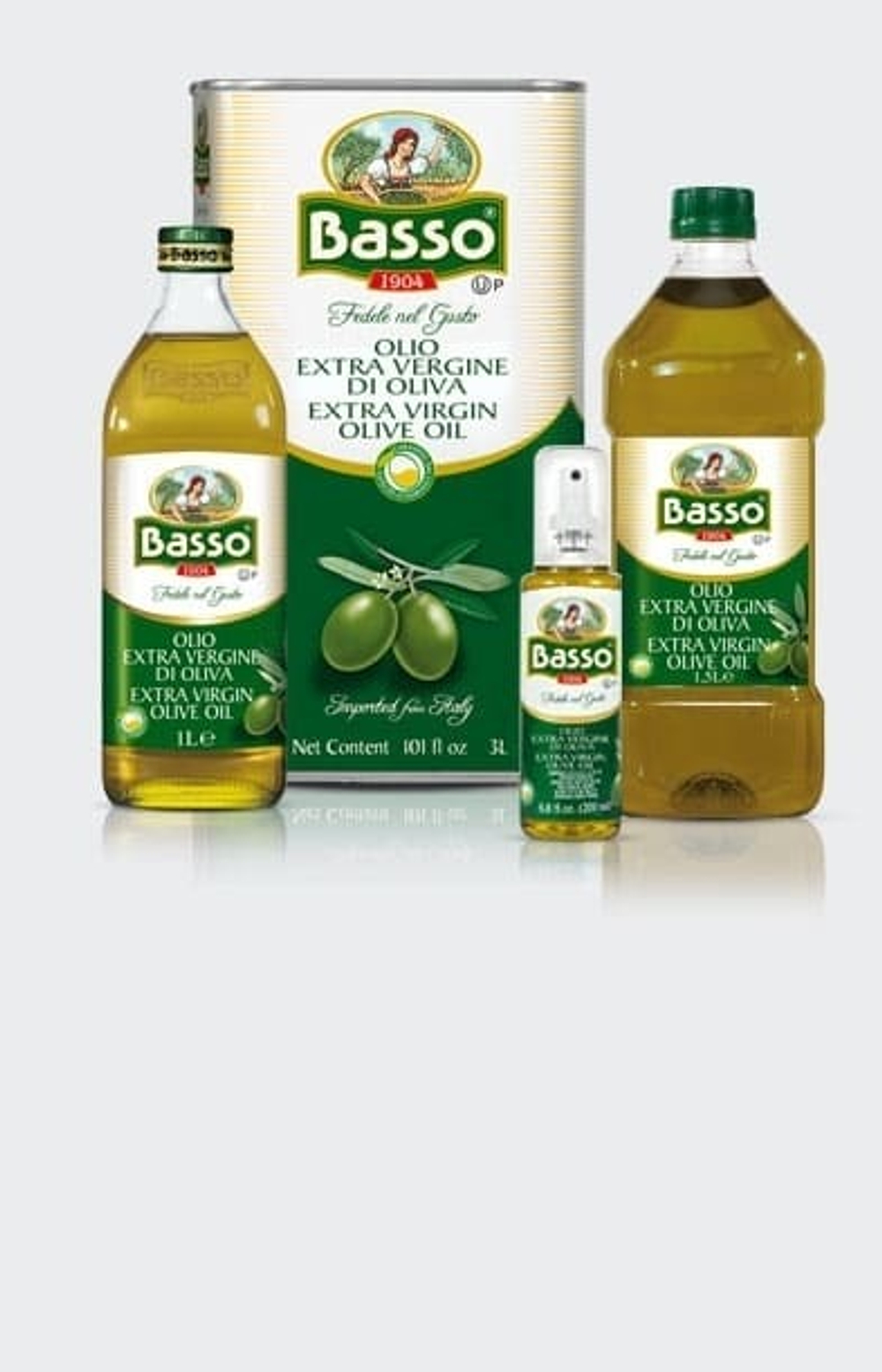 Оливковое масло BASSO  Extra Virgin  3 литра в жестяной банке-канистре Италия