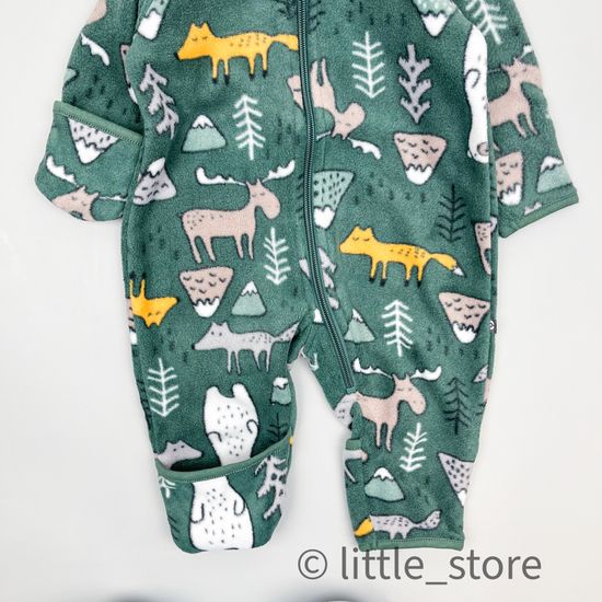 Комбинезон флисовый "Звери в лесу" хаки