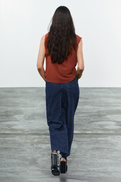 ZARA ТОП АСИММЕТРИЧНОГО КРОЯ В СТИЛЕ РУСТИК, МЕДНЫЙ