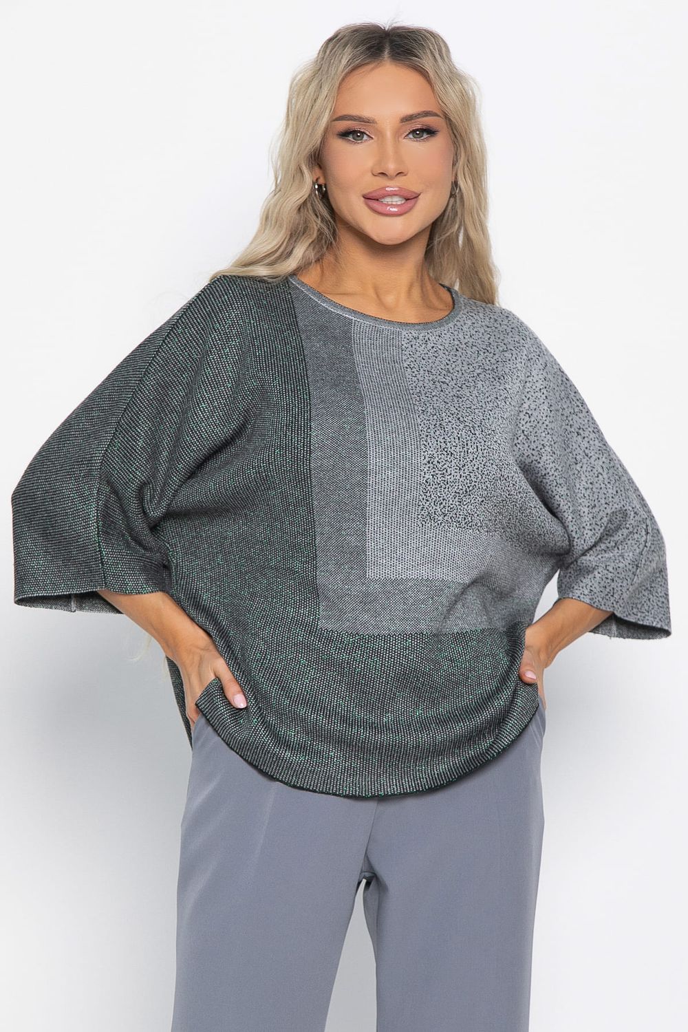 Джемпер Орлеан (серый/изумруд) Б14998-4М LT Collection