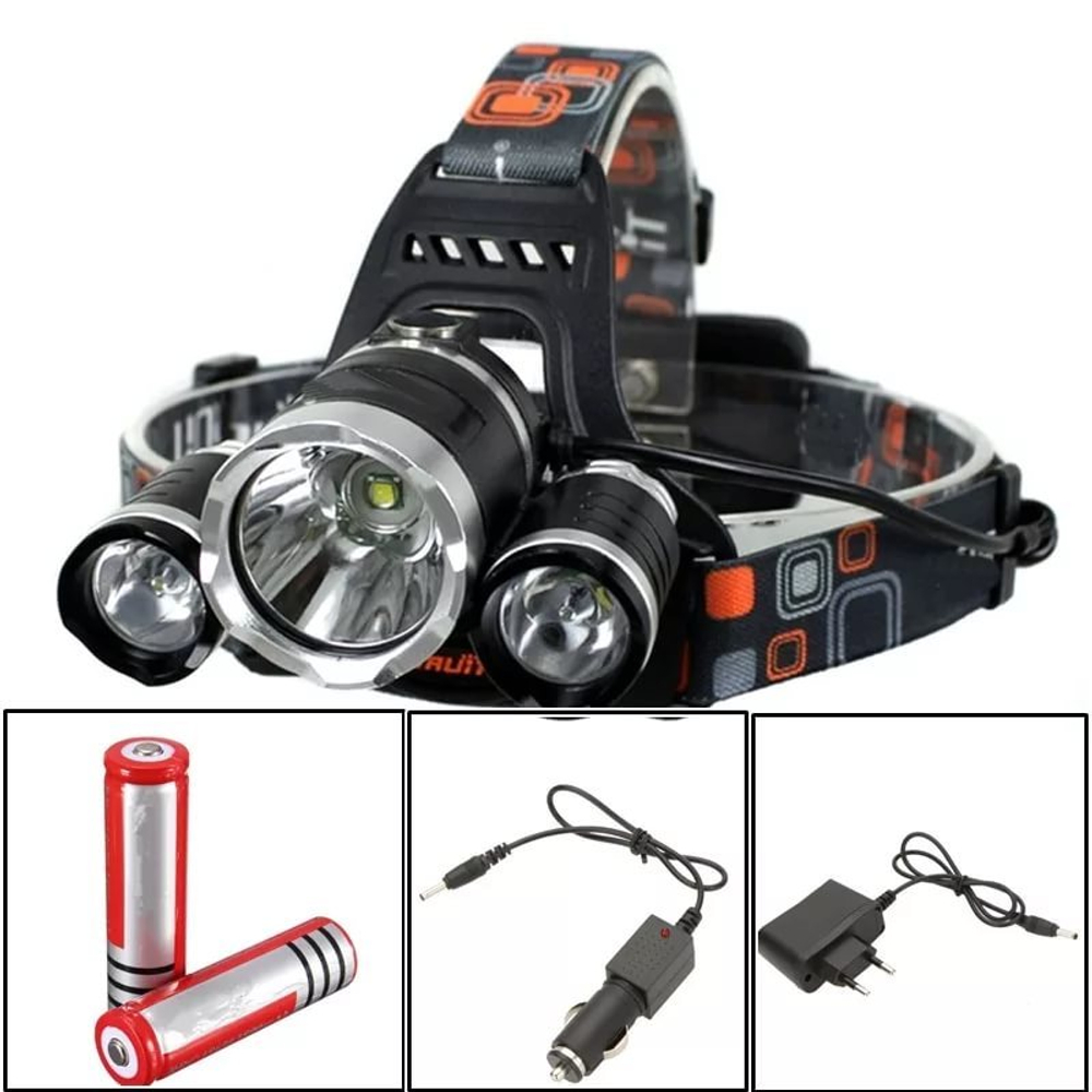 Мощный налобный аккумуляторный фонарь HIGH POWER HEADLAMP 00500012A