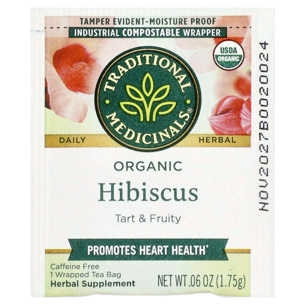 Traditional Medicinals, органический гибискус, без кофеина, 16 чайных пакетиков, 28 г (0,99 унции)