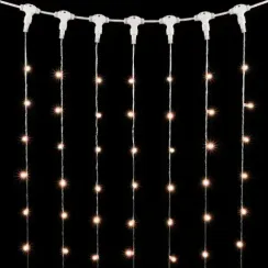 Светодиодный занавес с колпачком 2*3 м., 600 экстра теплых белых LED ламп, прозрачный провод ПВХ, IP65, LTC (PCL602CAP-10-2EWW)