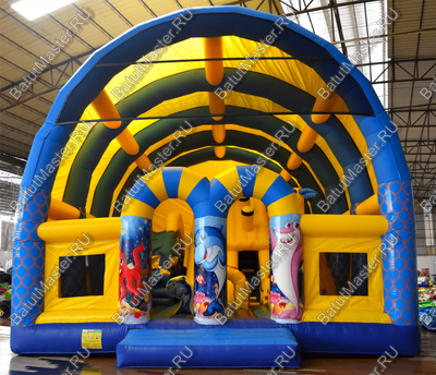 Надувной батут "Морской бриз с крышей"