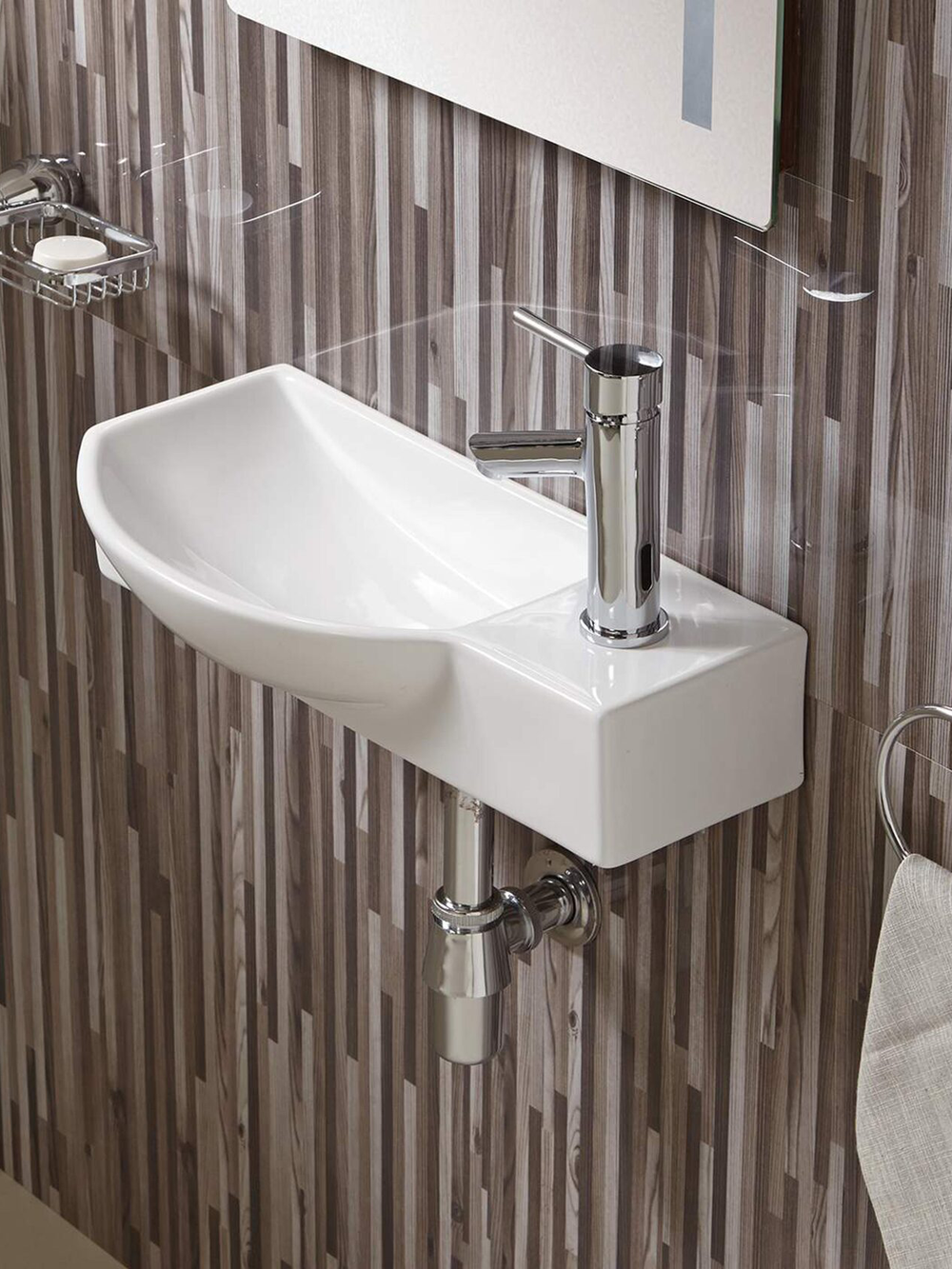 Раковина подвесная (глянцевая белая) WeltWasser WW AISBACH 7945 GL-WT R 450х240х125