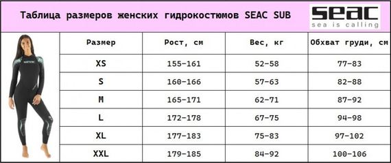 Гидрокостюм женский Seac Club Lady Mono 7 мм