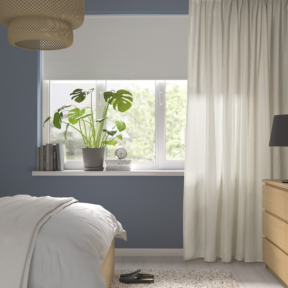 IKEA STENFRÖ  (ИКЕА СТЕНФРÖ)  -  Штора из сетки, 1 шт, на ленте/бежевая, 300x300 см