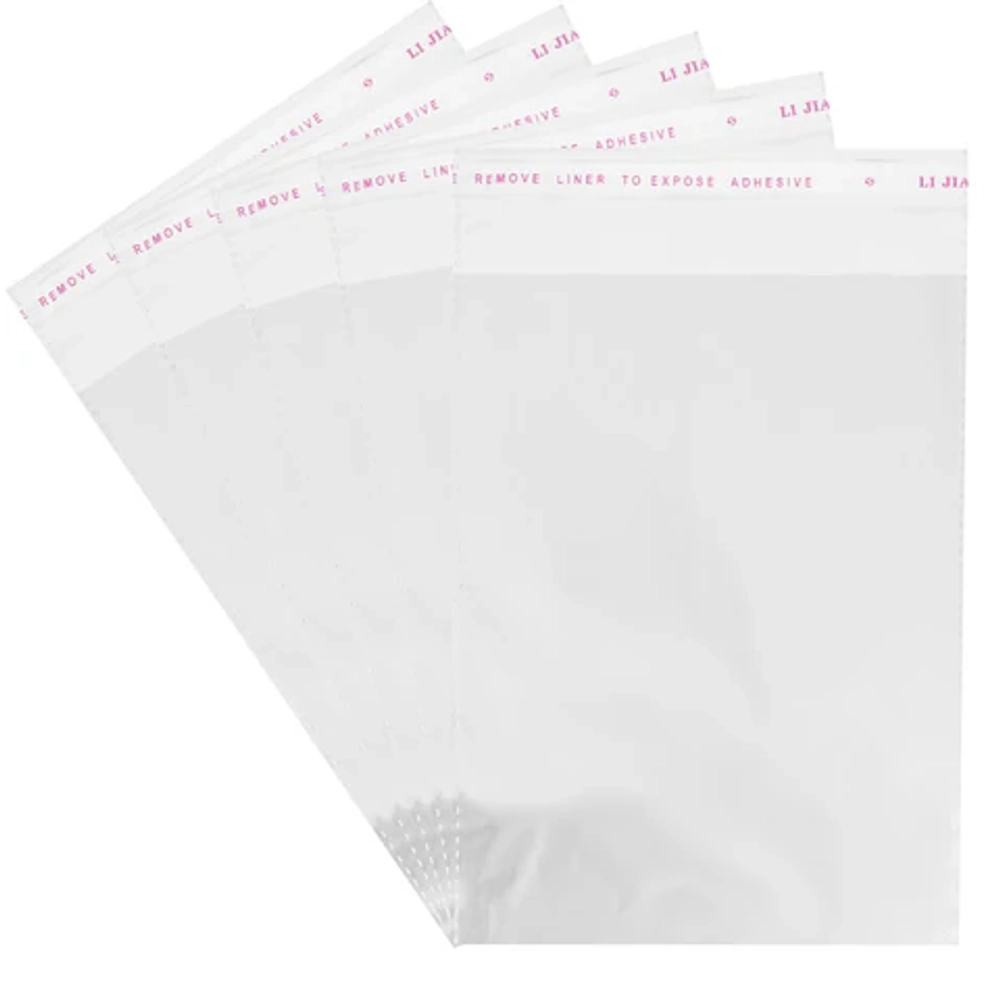 Пакеты БОПП с клеевым клапаном, КОМПЛЕКТ 100 штук, 20х30 + 4 см, 30 мкм, с усиленным швом, BRAUBERG