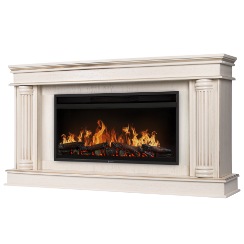 Каминокомплект: Очаг Electrolux EFP/P-3620LS, портал Olympia 42/40/36, сл. кость с зол. патиной