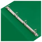 Папка на 4-х кольцах, 40мм, Стамм Стандарт, 700мкм, корешок с карманом, зеленая, внутрен. карман