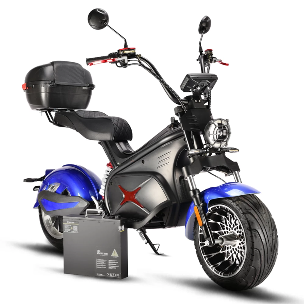 Электроскутер CityCoco WHITE SIBERIA BLACK SEA (BLUE) 5000W