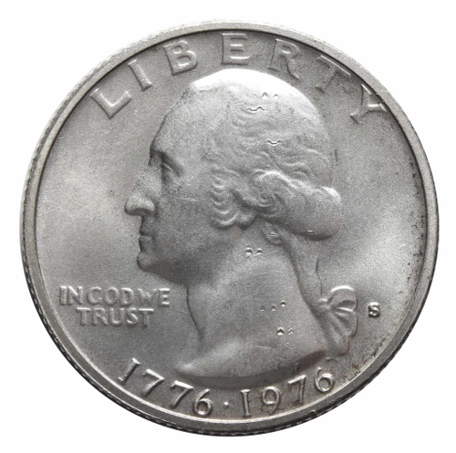 1/4  доллара 1976 (S). США AU "200-летие Декларации независимости"
