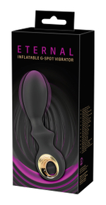 Черный вибратор для точки G с функцией расширения - 18,1 см. (Цвет: черный)