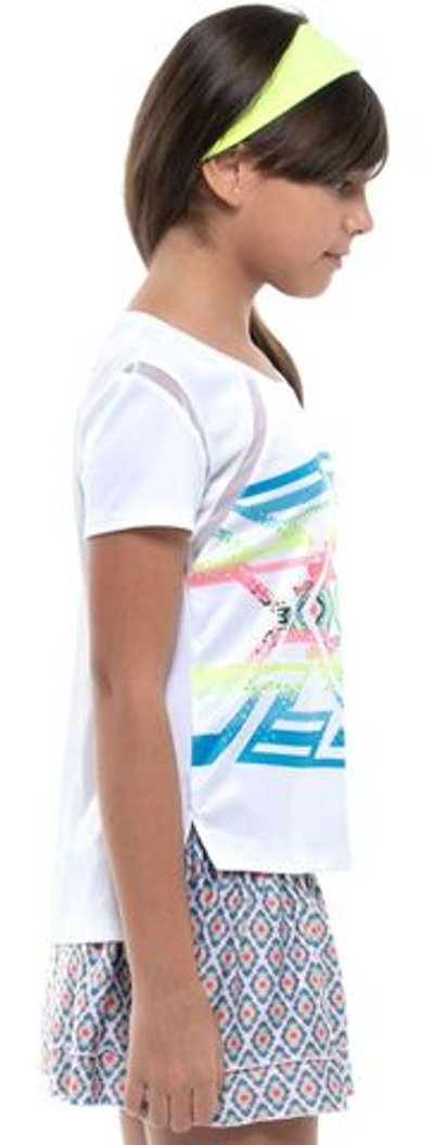 Футболка для девочки теннисная Lucky in Love Square Are You? S/S Girls - turquoise