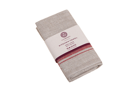 Полотенце кухонное 50х70 Luxberry Kitchen Towel натуральный-красная полоса