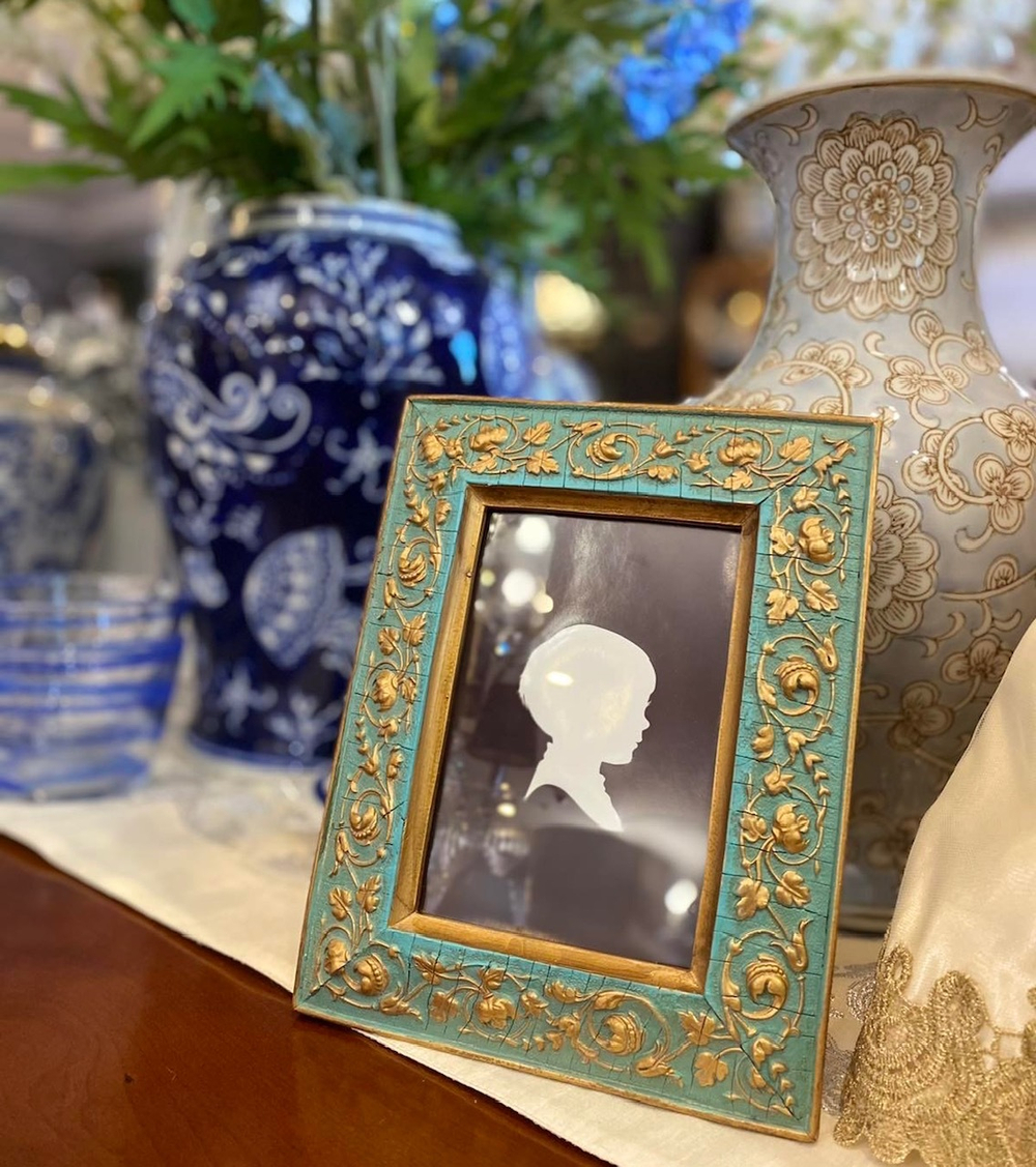 Фоторамка Цветы, голубая