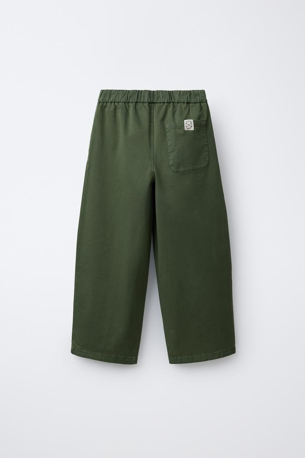 ZARA БРЮКИ BALLOON С ВЕРТИКАЛЬНЫМИ СТРЕЛКАМИ, ХАКИ