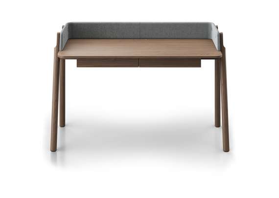 Стол письменный Basic 140*60 см (натуральный дуб, светло-серый твид)