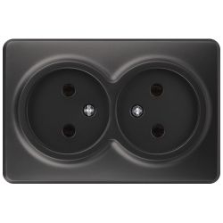 Розетка ЭРА Эксперт 11-2202-05 2х2P IP20 16A-250В ОУ антрацит