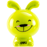 Точилка DELI "Magic Zoo" животные, пластиковая, 1 отверстие, с контейнером, ассорти