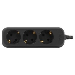 Колодка ЭРА KX-3e-B 3 розетки с зазeмлением черная