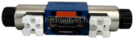 4WE6J61/CG12N9K4 - Гидрораспределитель золотниковый Ду 6 с электроуправлением, схема J (34), электроуправление G12, возврат - пружинный