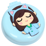 Расческа массажная детская складная «Barbariska», с зеркалом, бабочка, разноцветные зубчики, цвет голубой, d-7см