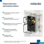 Душевая система 35к Milardo RORSB02M67 "Rora" лейка "Тропический душ" встраиваемая ХРОМ