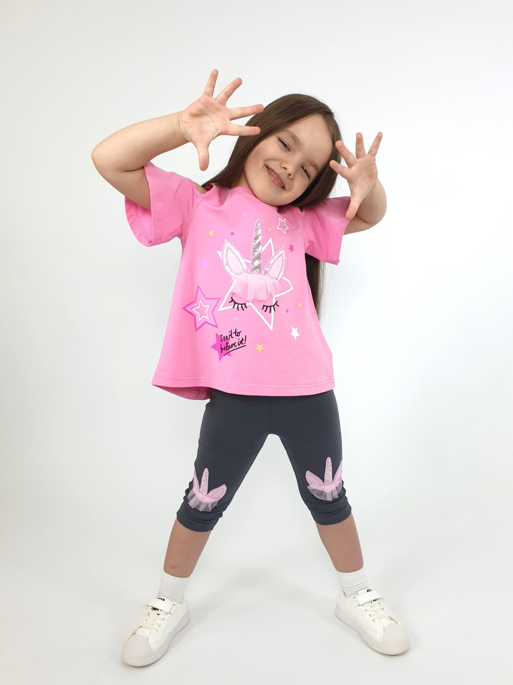 02-124-6 Комплект для девочки (джемпер+ лосины)