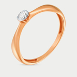 Помолвочное кольцо для женщин из розового золота 585 пробы с фианитом (арт. 017621-1102)