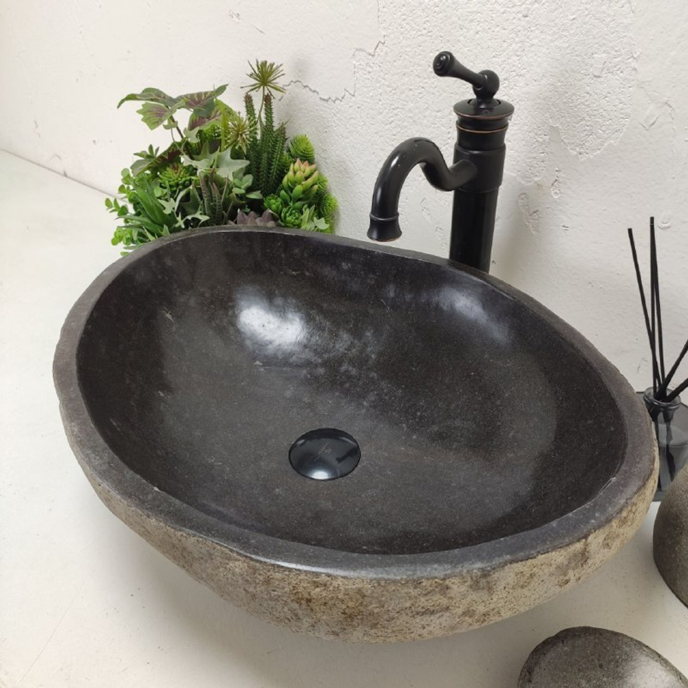 Раковина из речного камня RS-62007 (55*42*16)