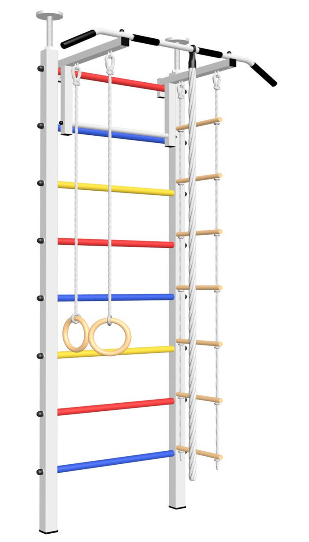 Шведская стенка Sv Sport враспор (Турник стандарт/Канат/Kольца/Лестница)