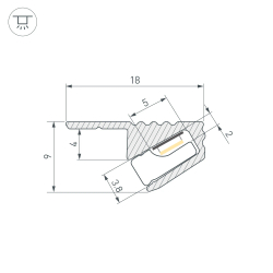 Профиль SL-MINI-SHELF-H9-2000 ANOD OLIVE GREY (Arlight, Алюминий) 038208